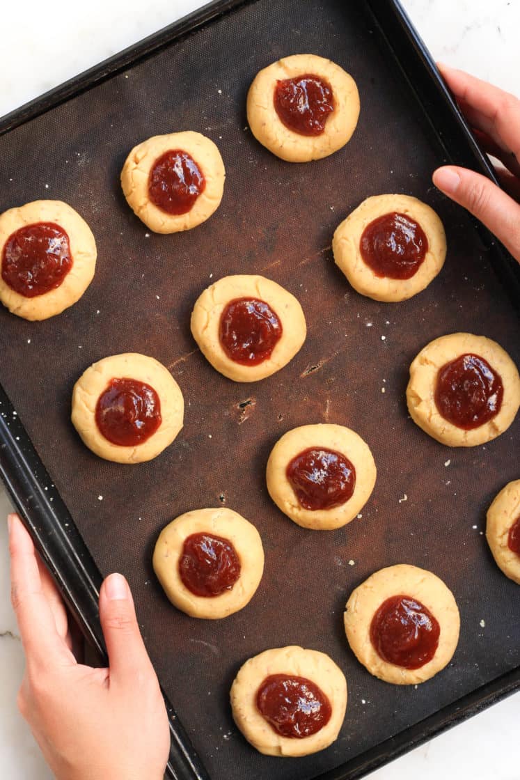 Gluten-free Vegan Quince Jelly Thumbprint Cookies (Pepas de Membrillo)
