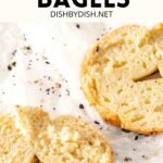 Up close view of sliced Greek yogurt bagels
