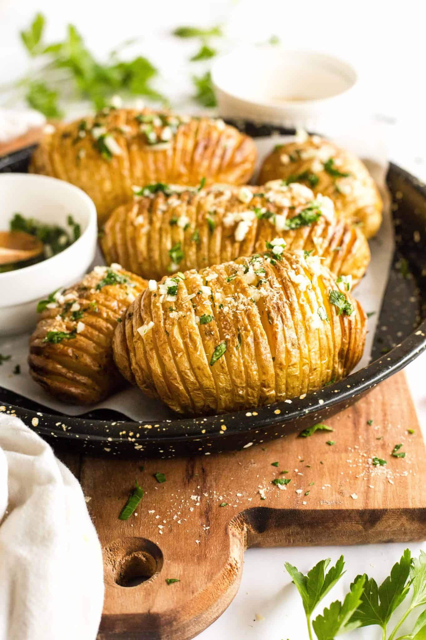 Crispy Hasselback Potatoes (GlutenFree, DairyFree, Vegan) Dish by Dish