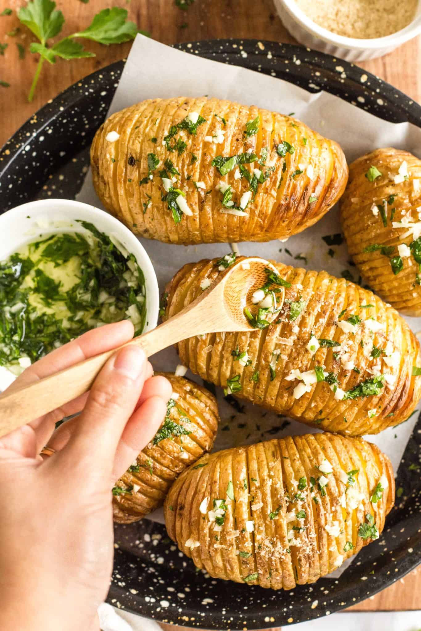 Crispy Hasselback Potatoes (GlutenFree, DairyFree, Vegan) Dish by Dish