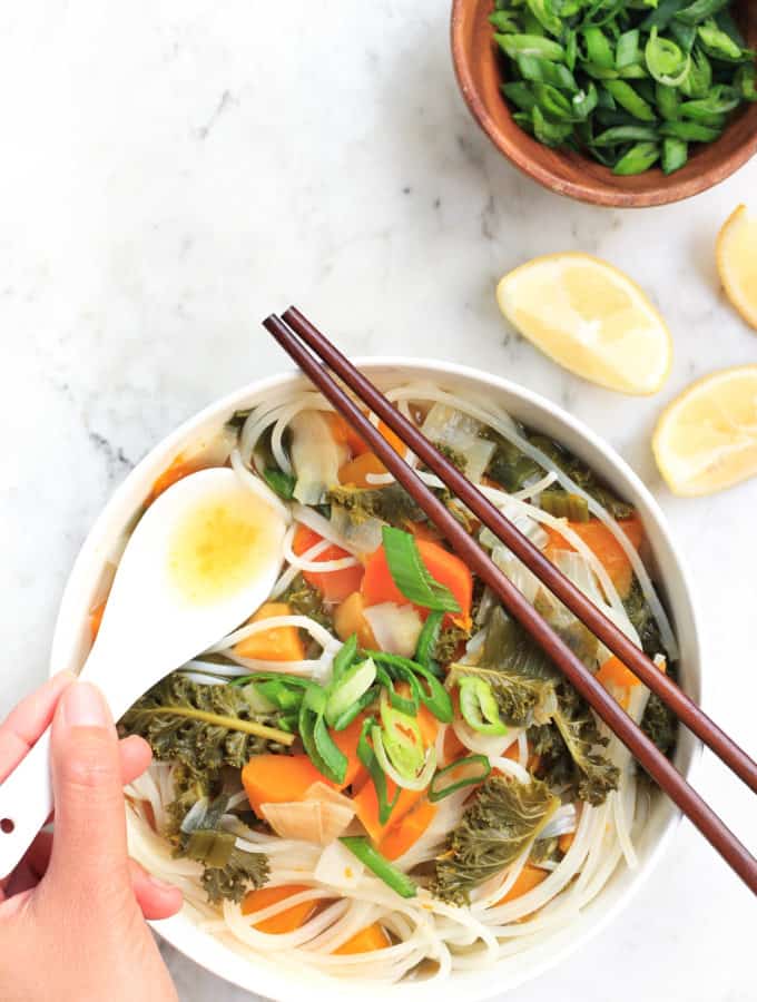 Healing Vegetable Noodle Soup (Gluten-free, Vegan)