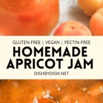 Collage of images of apricot jam