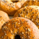 Gluten-free everything bagels on parchment paper