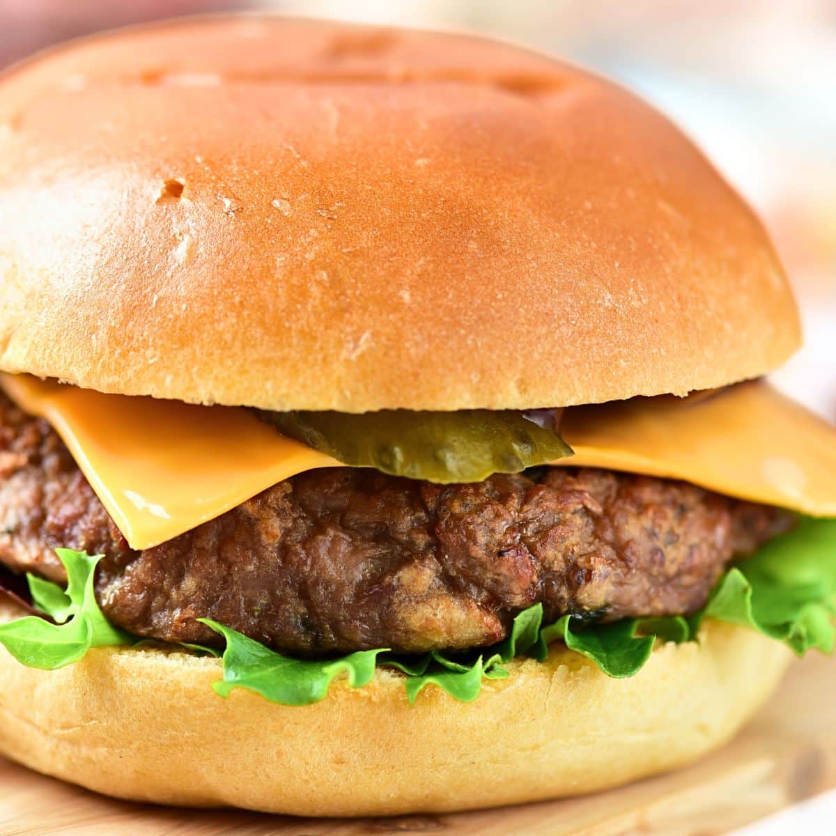 Up close shot of gluten-free burger