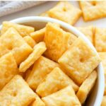 A bowl of cheese crackers
