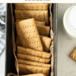 GF graham crackers in a loaf pan.