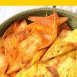 Up close shot of homemade tortilla chips