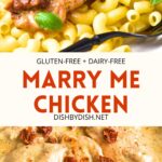 Collage of images of marry me chicken pasta