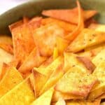 A bowl of homemade tortilla chips