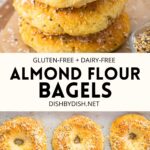 Collage of images of almond flour bagels