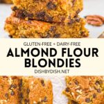 Collage of almond flour blondies