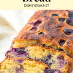 Half-sliced almond flour blueberry loaf