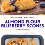 Collage of images of almond flour blueberry scones