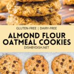 Collage of almond flour oatmeal cookies