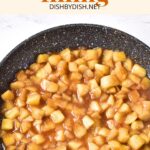 Cooking cubed apples in a skillet