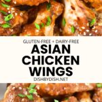 Collage of images of Asian chicken wings
