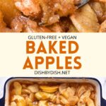 Collage of images of baked apples