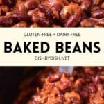 Collage of images of baked beans