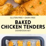 Collage of images of crispy oven-baked chicken tenders