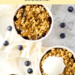 Ramekins with dairy-free blueberry dessert
