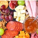 Top down view of charcuterie board.