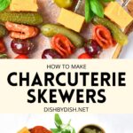 Collage of images of charcuterie skewers