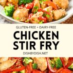 Collage of images of chicken stir fry