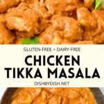 Collage of images of chicken tikka masala