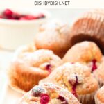 A plate of cranberry orange muffins