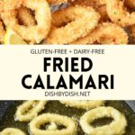 Collage of images of fried calamari