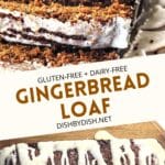 Collage of images of gf gingerbread loaf
