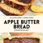 Collage of images of apple butter bread