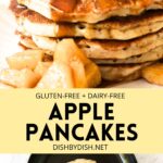 Collage of images of apple pancakes