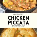 Collage of images of chicken piccata