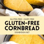 Collage of images of gluten-free cornbread
