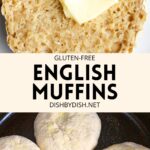 Collage of images of English muffins
