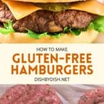Collage of images of gluten-free burgers.
