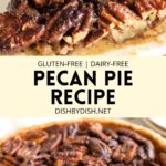 Collage of images of gluten-free pecan pie