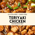 Collage of images of gluten-free teriyaki chicken