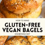 Collage of images of gluten-free everything bagels