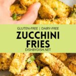 Collage of images of zucchini fries