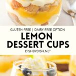 Collage of lemon dessert cups