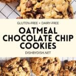 A collage of images of oatmeal cookies