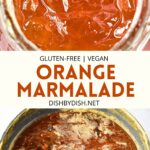 Collage of images of homemade orange marmalade