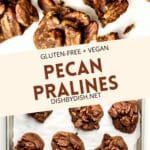 Collage of images of pecan pralines.