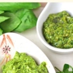 Salsa verde in small bowls.
