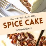 Collage of images of spice cake.