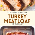 Collage of images of turkey meatloaf