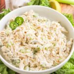 A bowl of jalapeño chicken salad