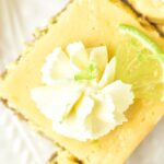 Top down view of key lime squares